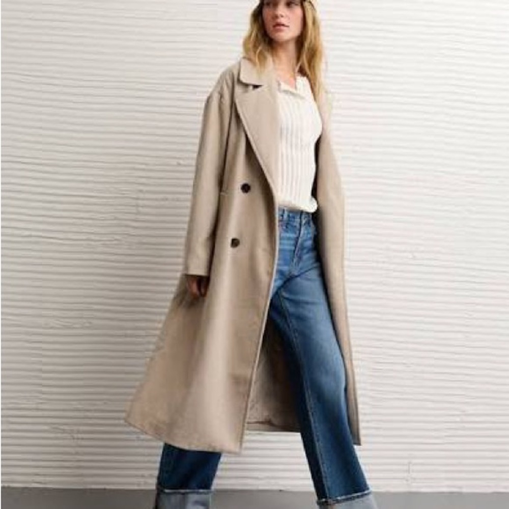 AEO NWT Tan Pea Coat L/XL